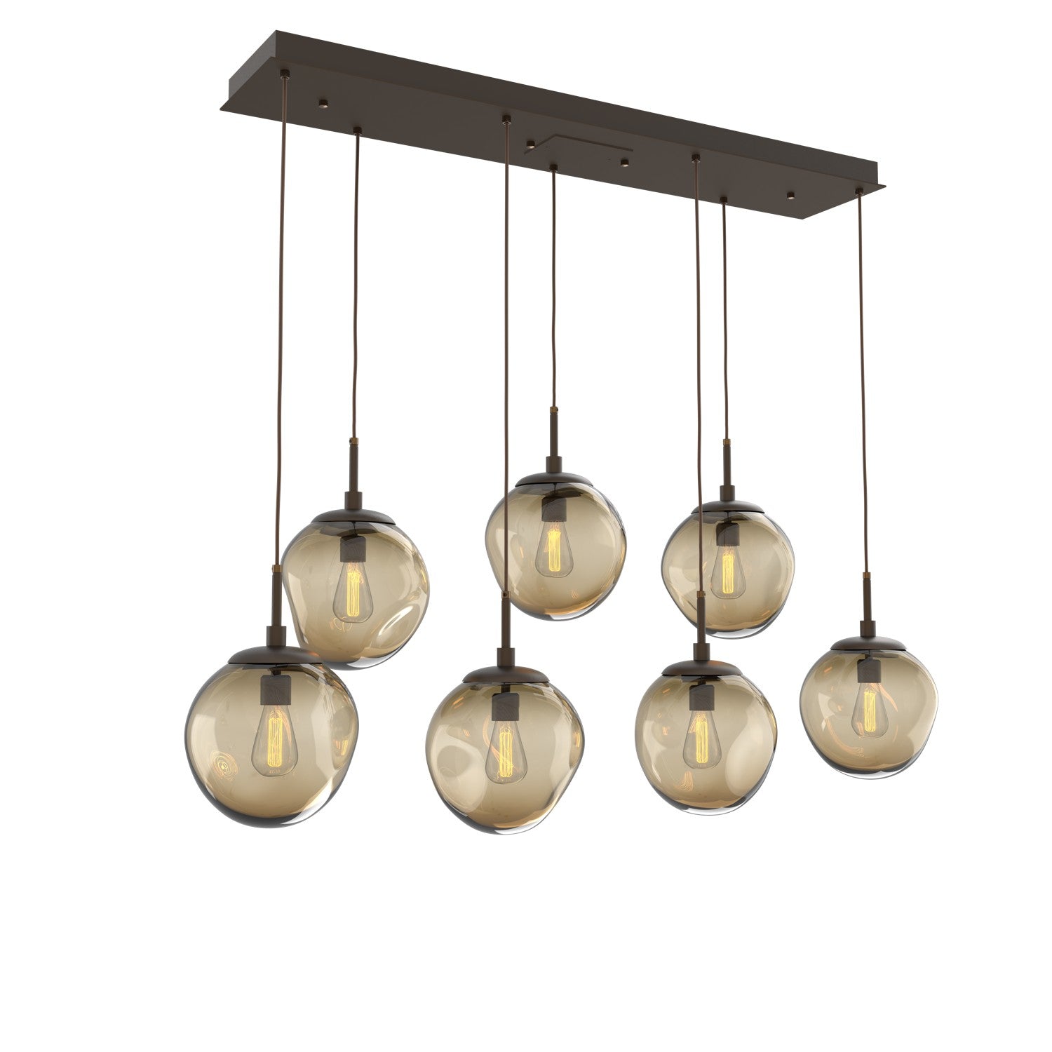 Hammerton Studio - PLB0062-07-FB-B-C01-E2 - Seven Light Pendant - Aster - Flat Bronze