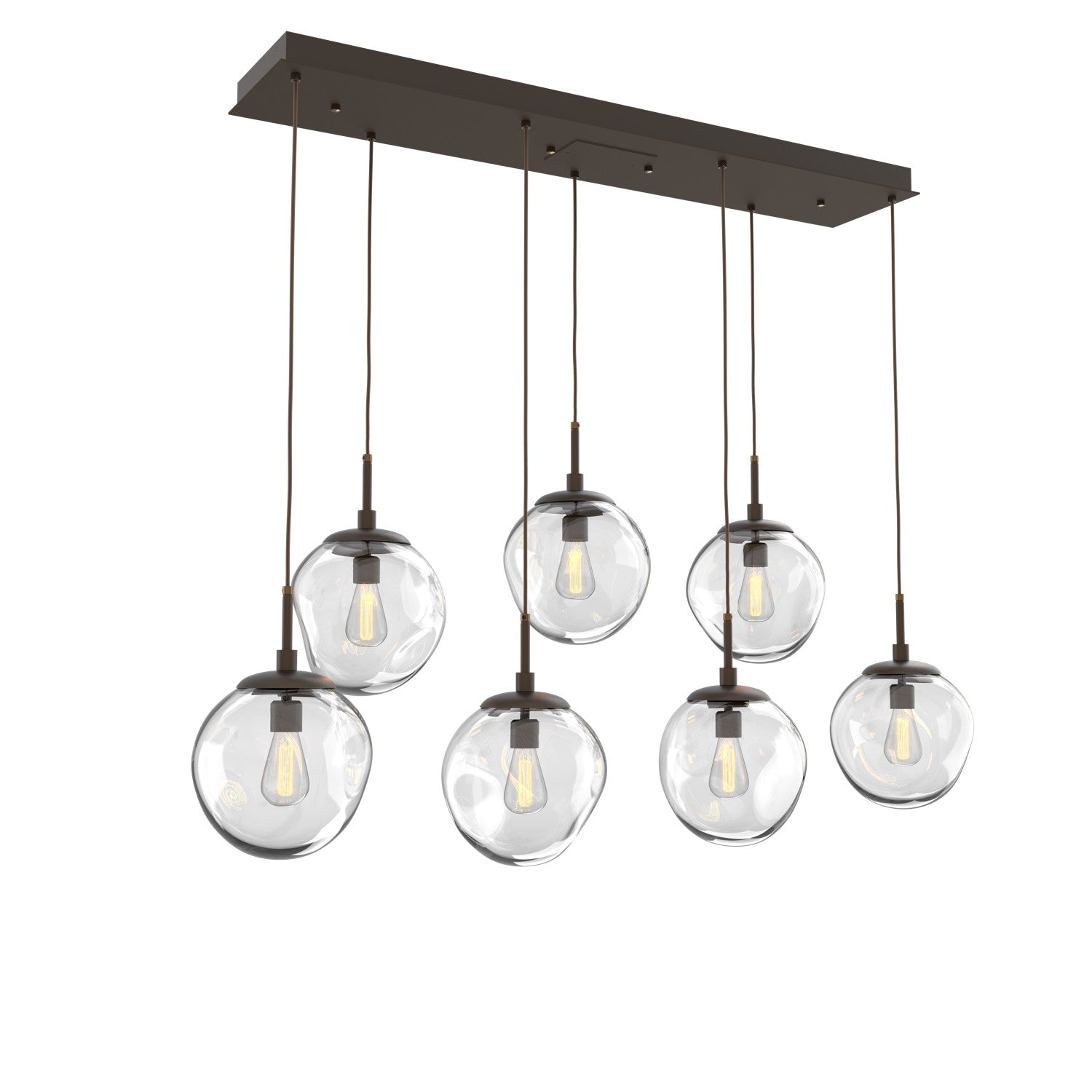 Hammerton Studio - PLB0062-07-FB-C-C01-E2 - Seven Light Pendant - Aster - Flat Bronze