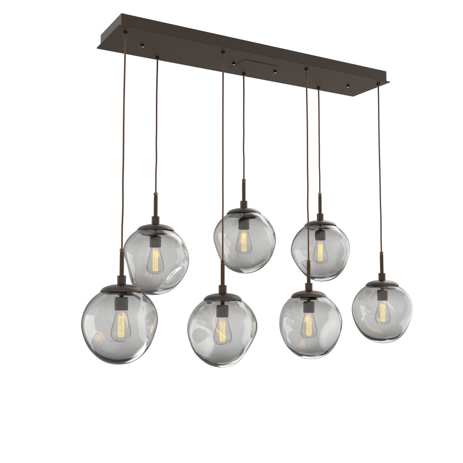Hammerton Studio - PLB0062-07-FB-S-C01-E2 - Seven Light Pendant - Aster - Flat Bronze