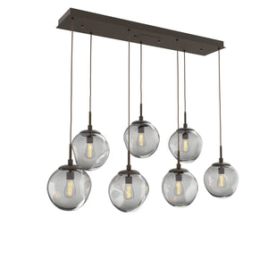 Hammerton Studio - PLB0062-07-FB-S-C01-E2 - Seven Light Pendant - Aster - Flat Bronze