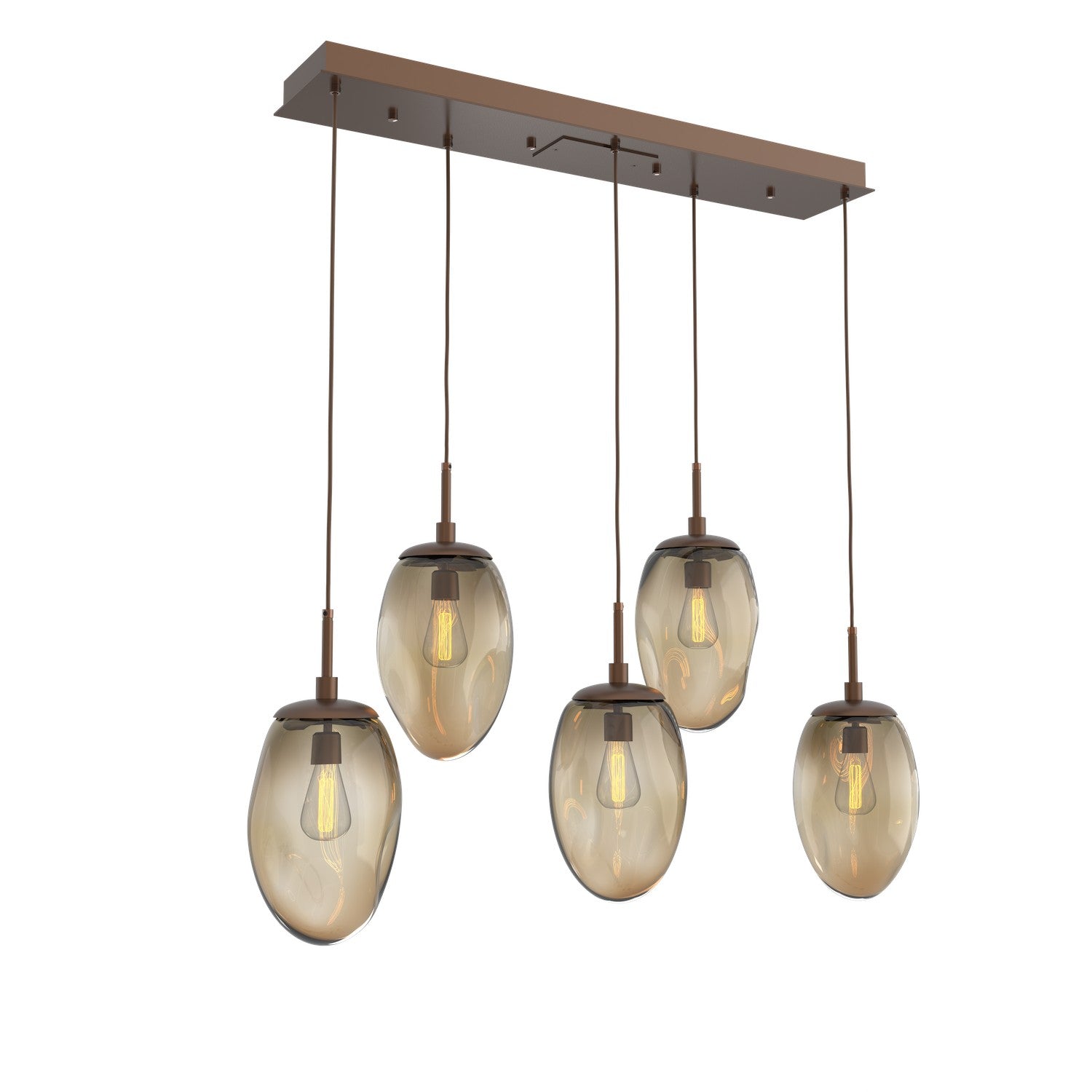 Hammerton Studio - PLB0063-05-BB-B-C01-E2 - Five Light Pendant - Meteo - Burnished Bronze