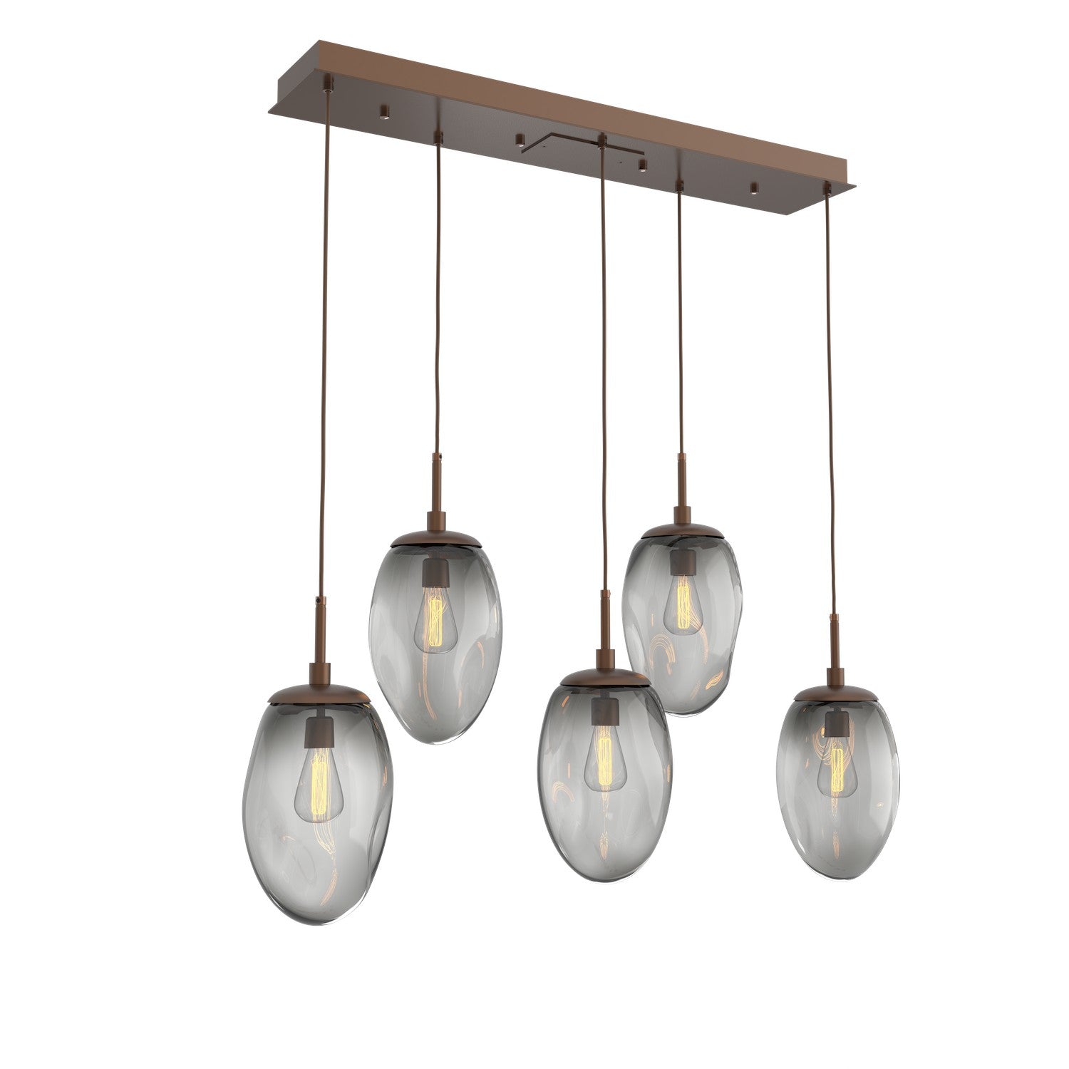 Hammerton Studio - PLB0063-05-BB-S-C01-E2 - Five Light Pendant - Meteo - Burnished Bronze