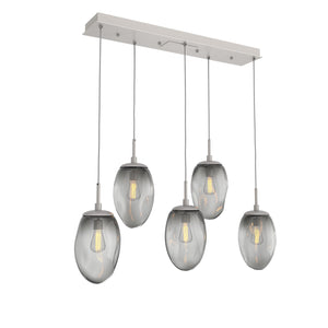 Hammerton Studio - PLB0063-05-BS-S-C01-E2 - Five Light Pendant - Meteo - Beige Silver