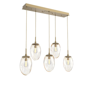 Hammerton Studio - PLB0063-05-GB-A-C01-E2 - Five Light Pendant - Meteo - Gilded Brass