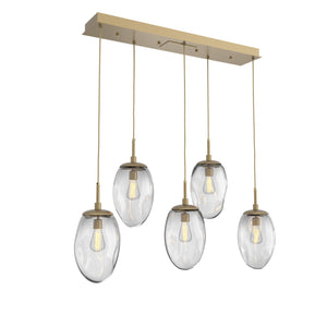 Hammerton Studio - PLB0063-05-GB-C-C01-E2 - Five Light Pendant - Meteo - Gilded Brass