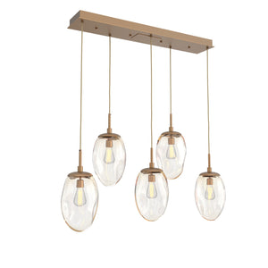 Hammerton Studio - PLB0063-05-NB-A-C01-E2 - Five Light Pendant - Meteo - Novel Brass