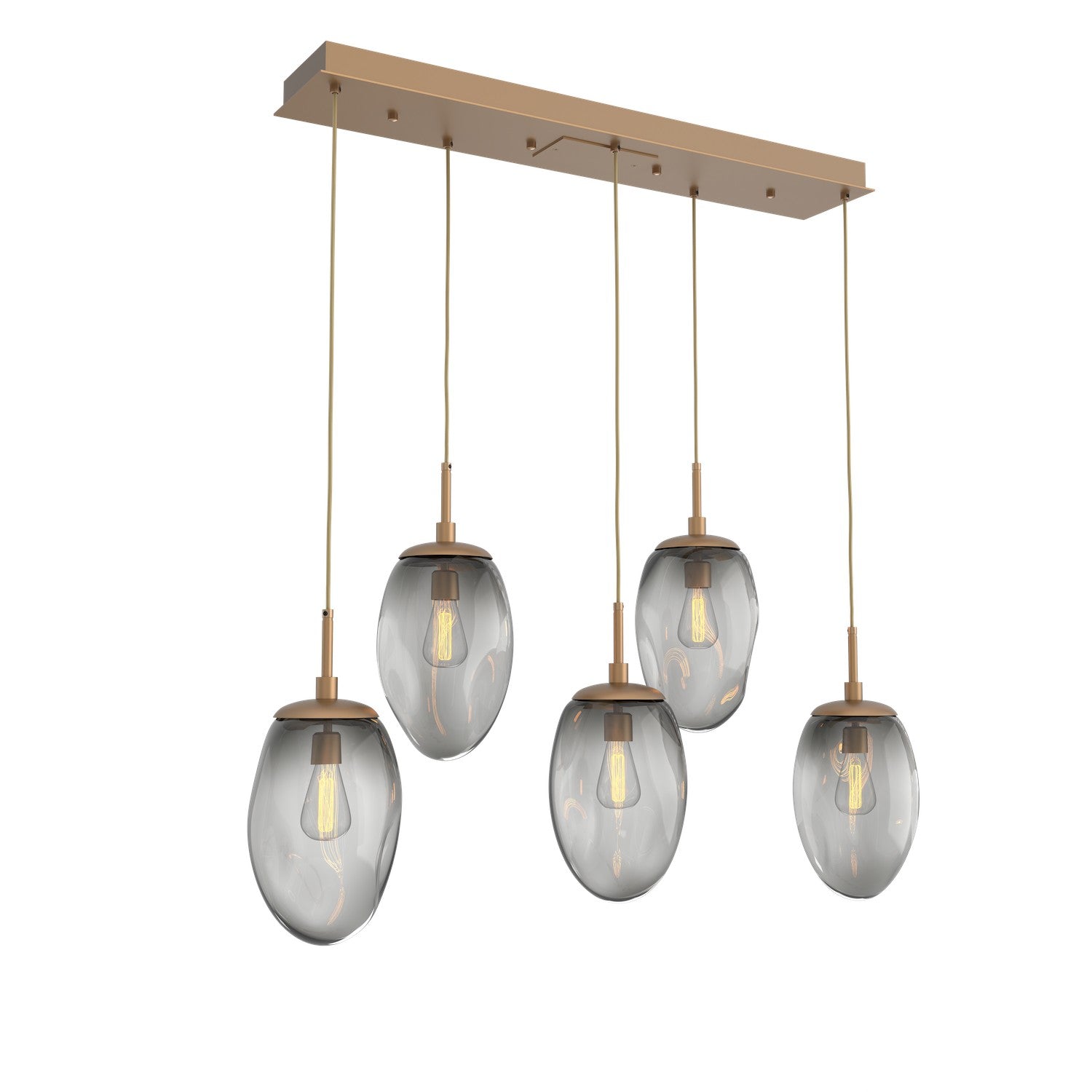 Hammerton Studio - PLB0063-05-NB-S-C01-E2 - Five Light Pendant - Meteo - Novel Brass