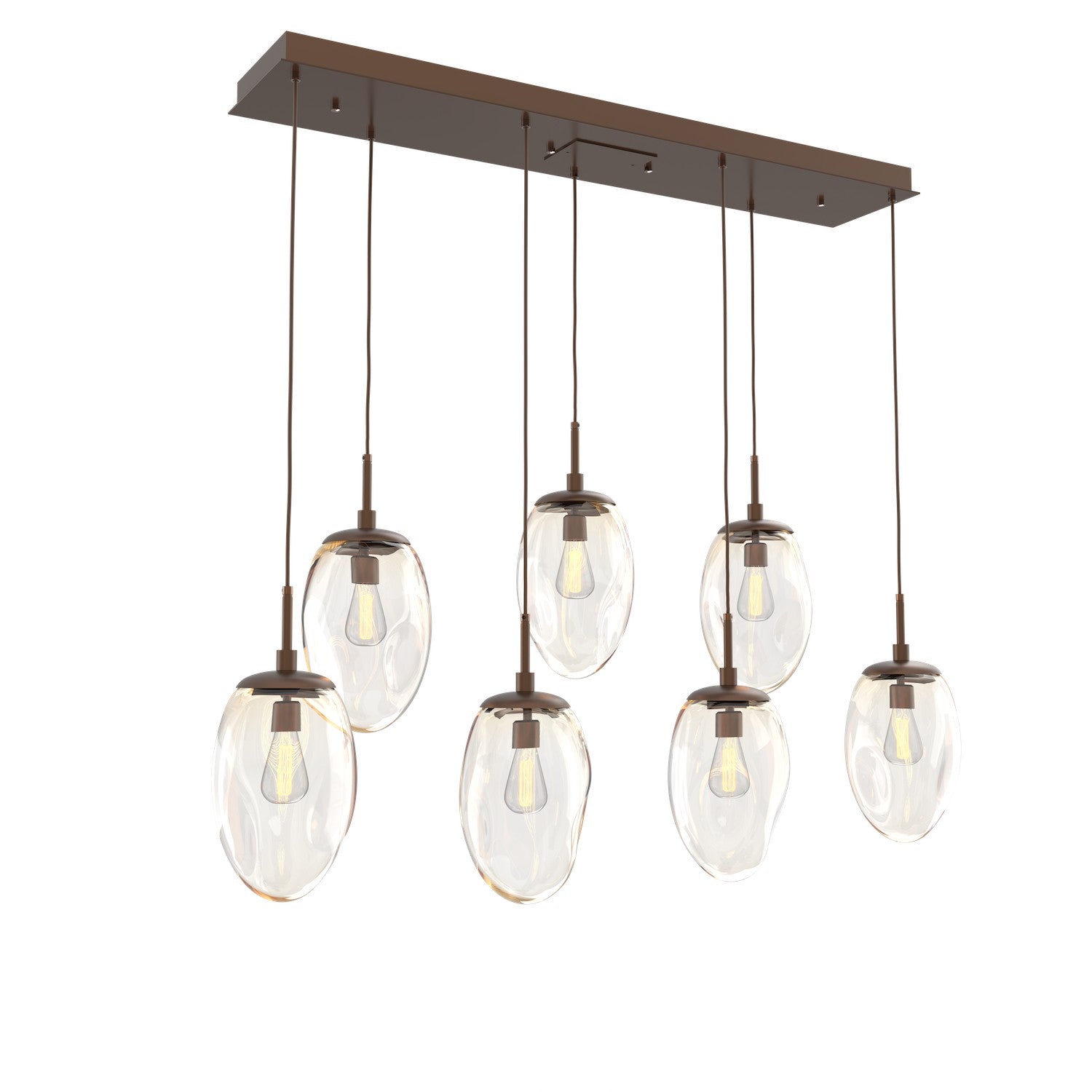 Hammerton Studio - PLB0063-07-BB-A-C01-E2 - Seven Light Pendant - Meteo - Burnished Bronze