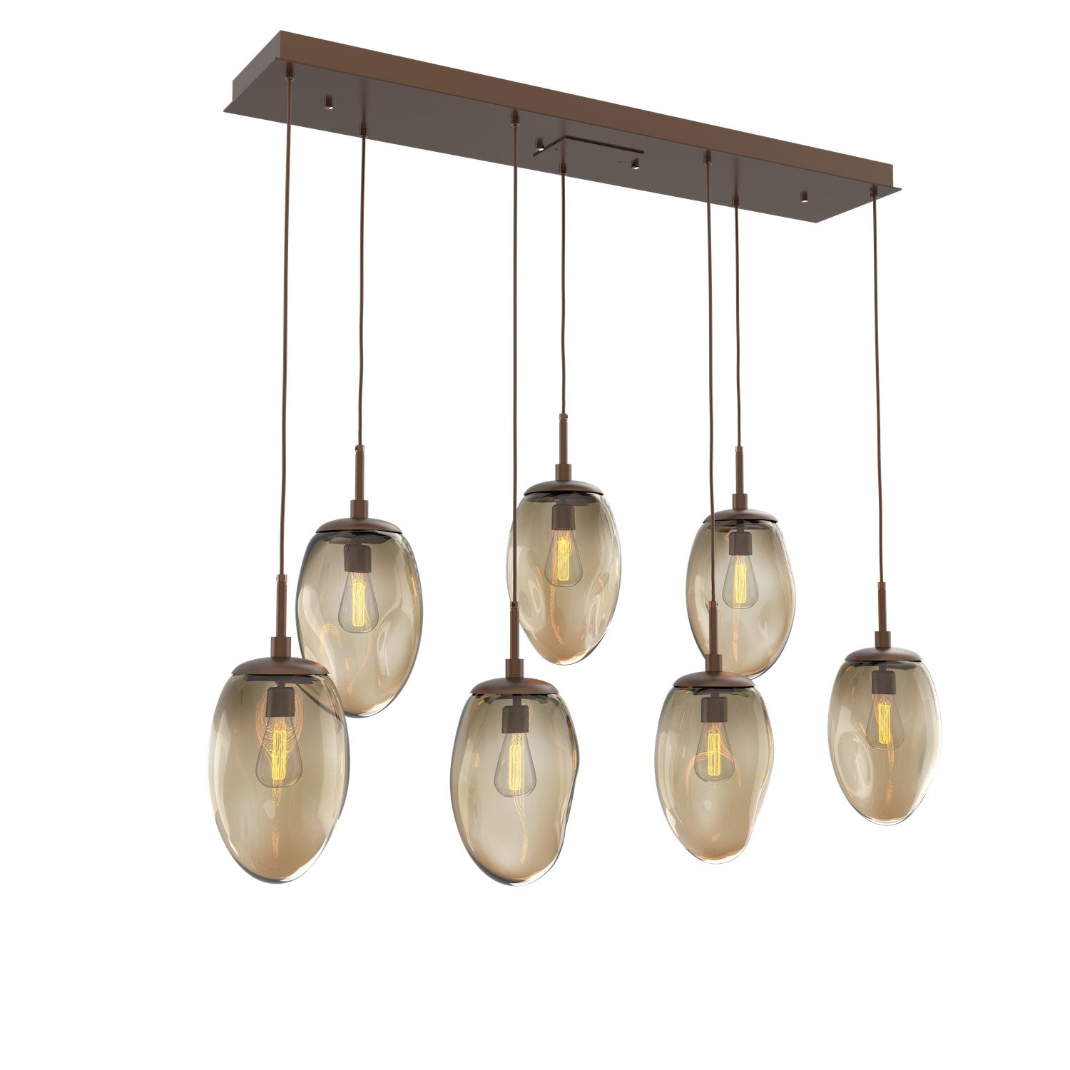 Hammerton Studio - PLB0063-07-BB-B-C01-E2 - Seven Light Pendant - Meteo - Burnished Bronze