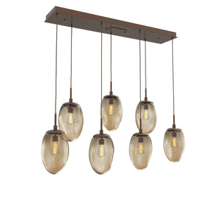 Hammerton Studio - PLB0063-07-BB-B-C01-E2 - Seven Light Pendant - Meteo - Burnished Bronze