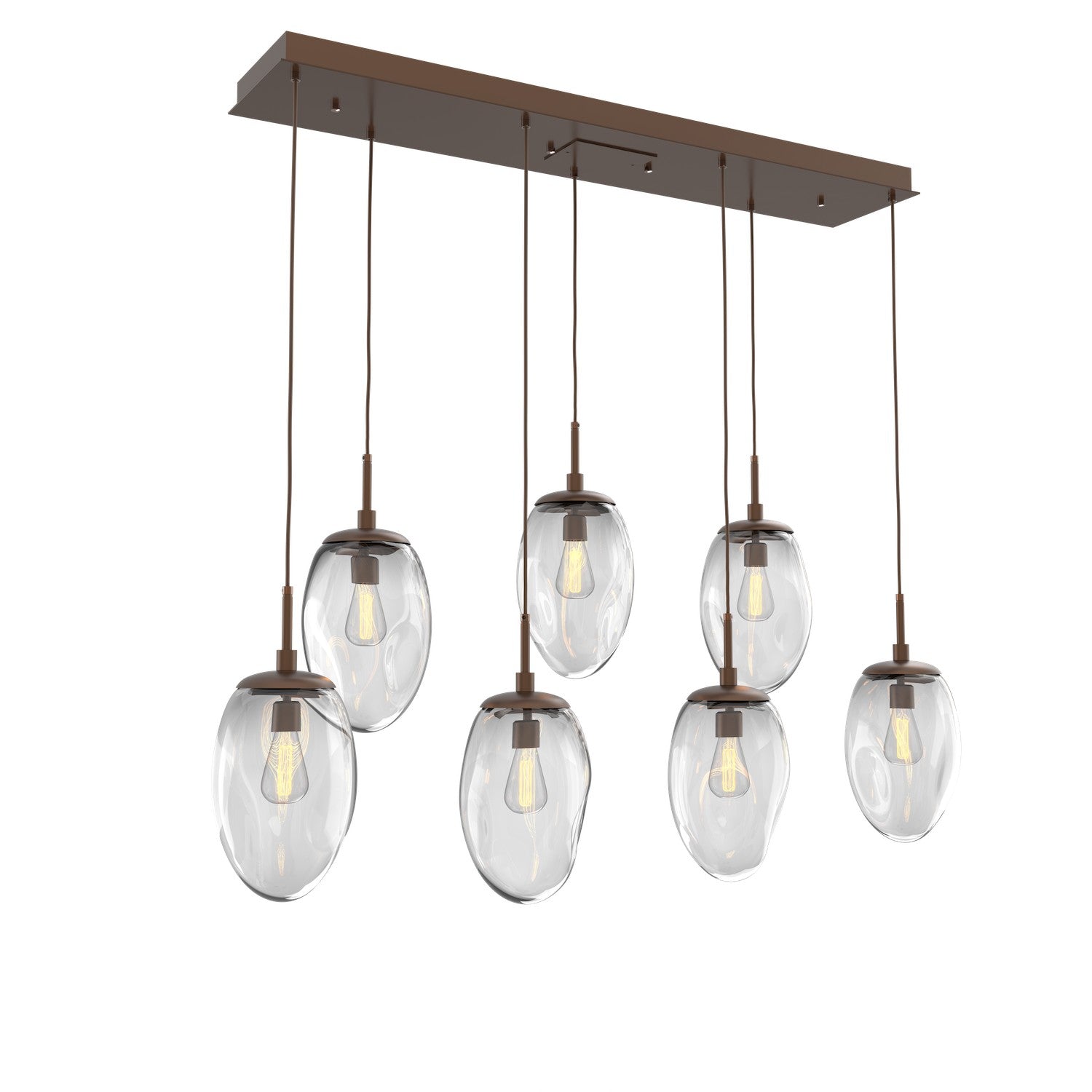 Hammerton Studio - PLB0063-07-BB-C-C01-E2 - Seven Light Pendant - Meteo - Burnished Bronze