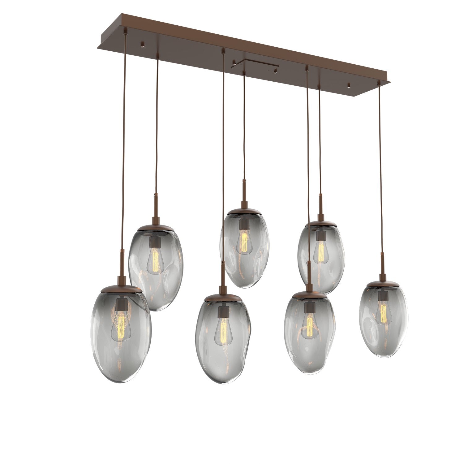 Hammerton Studio - PLB0063-07-BB-S-C01-E2 - Seven Light Pendant - Meteo - Burnished Bronze