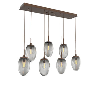 Hammerton Studio - PLB0063-07-BB-S-C01-E2 - Seven Light Pendant - Meteo - Burnished Bronze