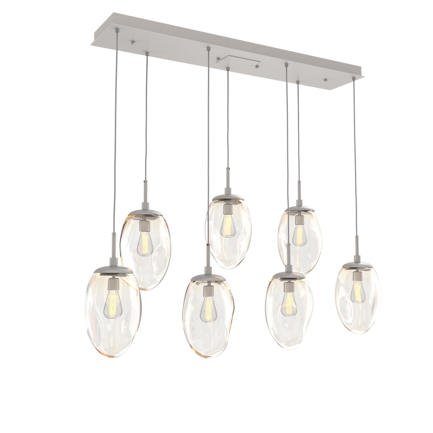 Hammerton Studio - PLB0063-07-BS-A-C01-E2 - Seven Light Pendant - Meteo - Beige Silver