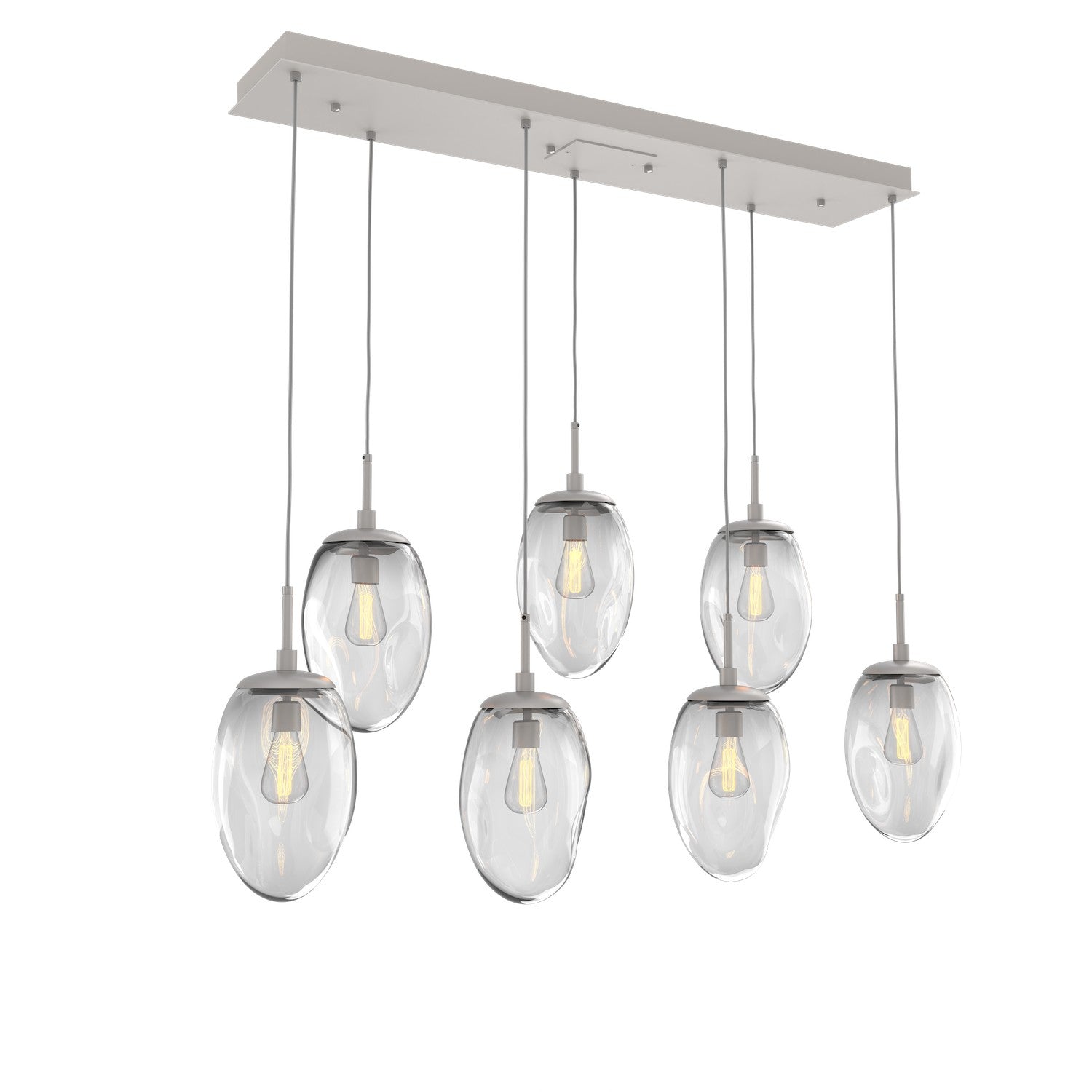 Hammerton Studio - PLB0063-07-BS-C-C01-E2 - Seven Light Pendant - Meteo - Beige Silver