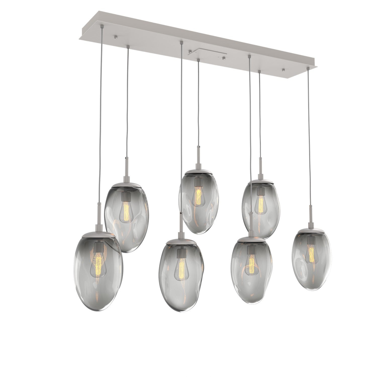 Hammerton Studio - PLB0063-07-BS-S-C01-E2 - Seven Light Pendant - Meteo - Beige Silver