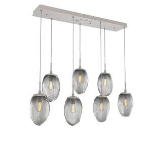 Hammerton Studio - PLB0063-07-BS-S-C01-E2 - Seven Light Pendant - Meteo - Beige Silver