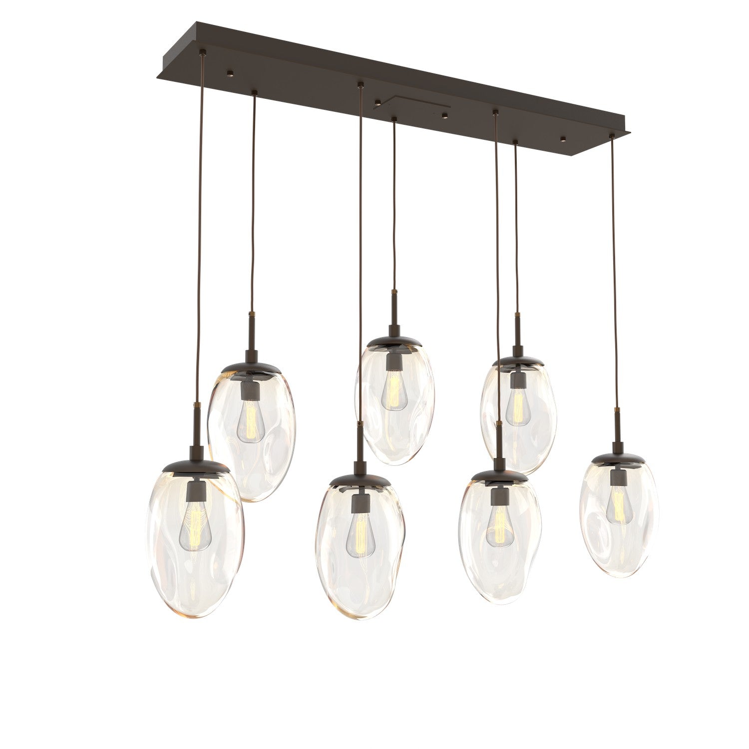 Hammerton Studio - PLB0063-07-FB-A-C01-E2 - Seven Light Pendant - Meteo - Flat Bronze