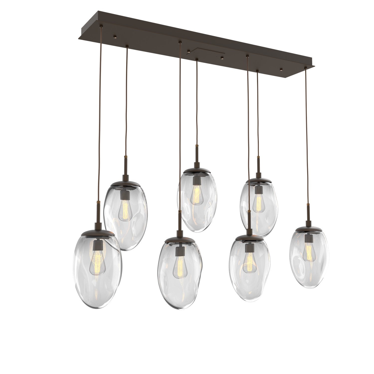 Hammerton Studio - PLB0063-07-FB-C-C01-E2 - Seven Light Pendant - Meteo - Flat Bronze