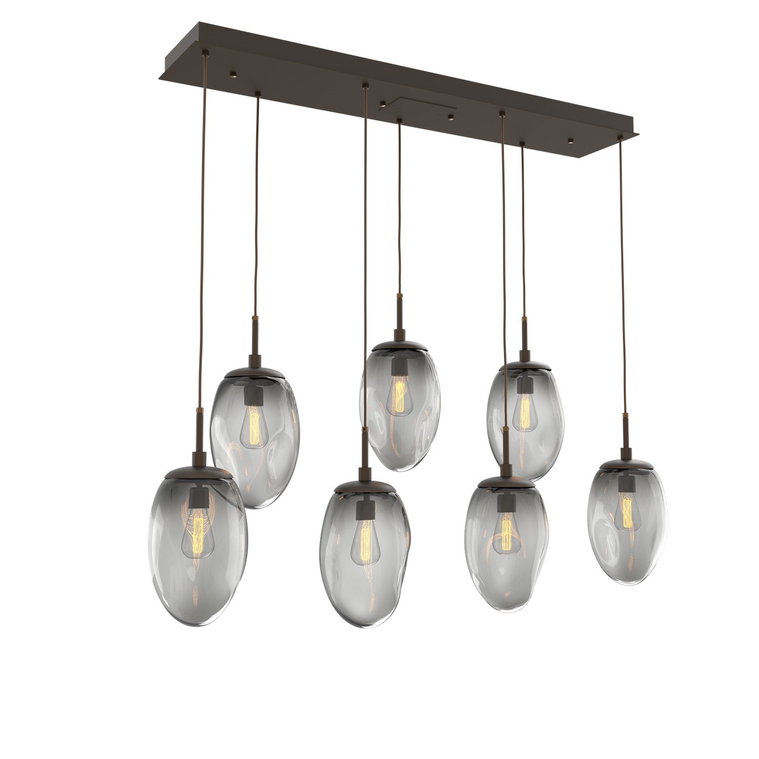 Hammerton Studio - PLB0063-07-FB-S-C01-E2 - Seven Light Pendant - Meteo - Flat Bronze