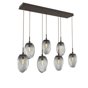 Hammerton Studio - PLB0063-07-FB-S-C01-E2 - Seven Light Pendant - Meteo - Flat Bronze
