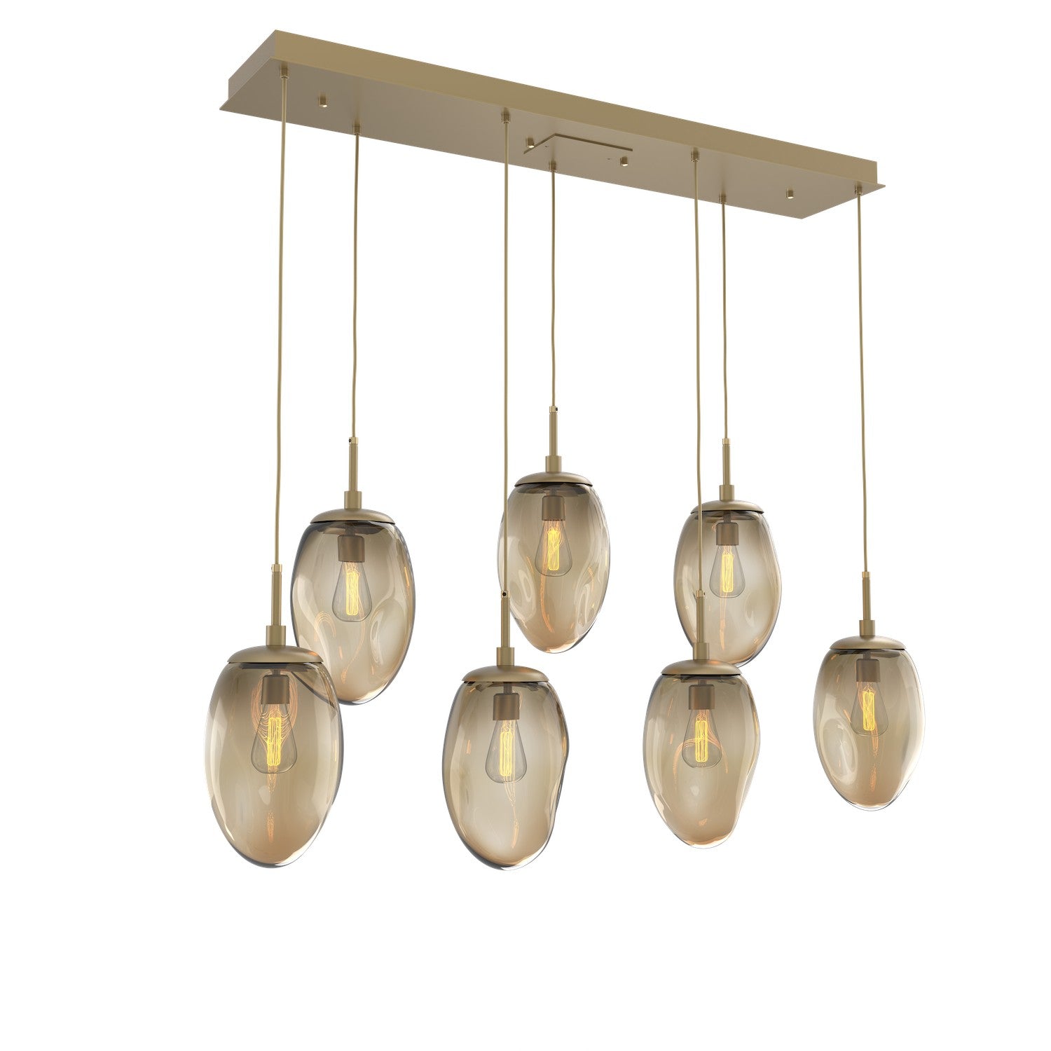 Hammerton Studio - PLB0063-07-GB-B-C01-E2 - Seven Light Pendant - Meteo - Gilded Brass