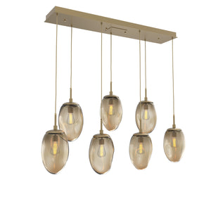 Hammerton Studio - PLB0063-07-GB-B-C01-E2 - Seven Light Pendant - Meteo - Gilded Brass