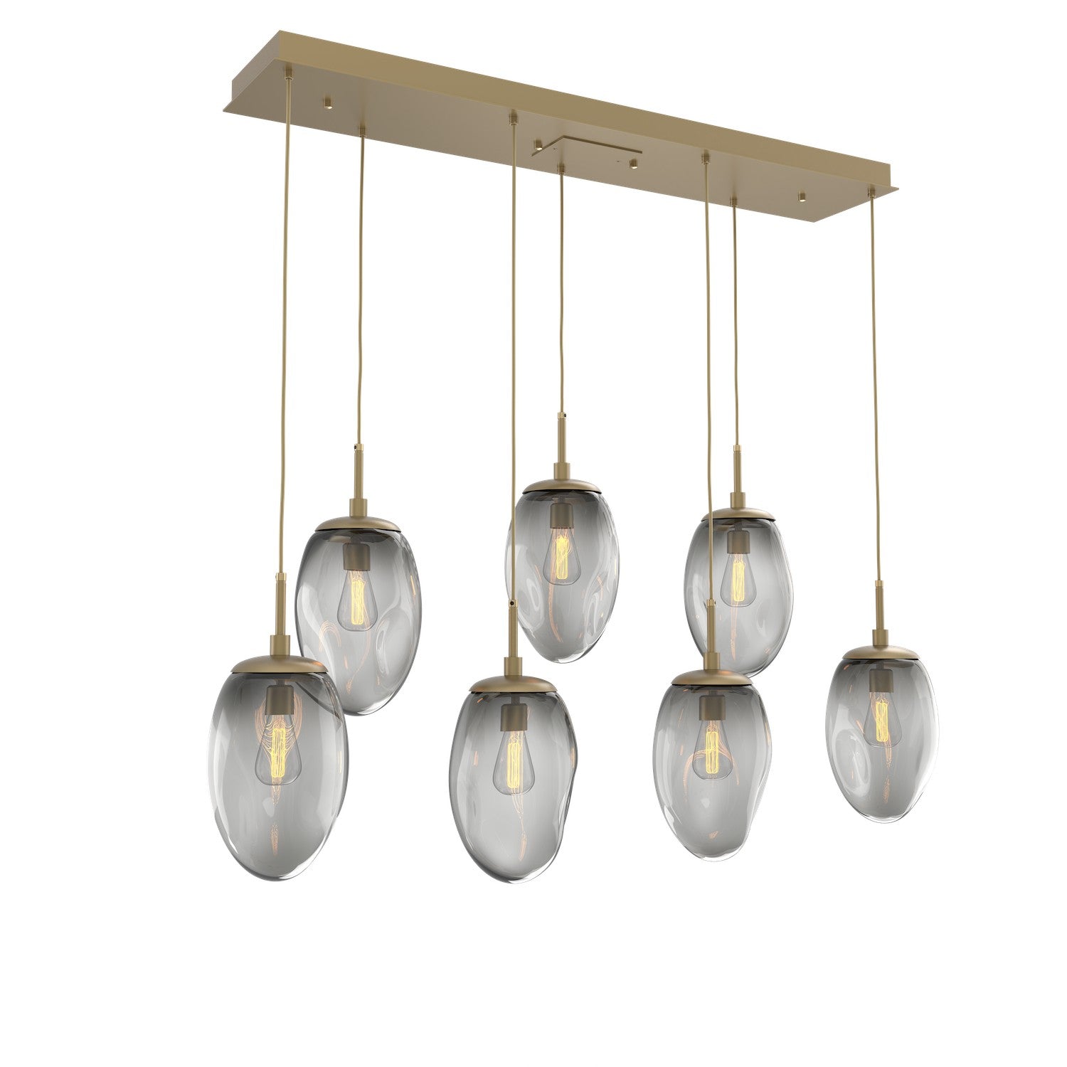 Hammerton Studio - PLB0063-07-GB-S-C01-E2 - Seven Light Pendant - Meteo - Gilded Brass