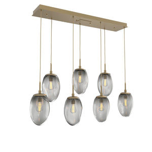 Hammerton Studio - PLB0063-07-GB-S-C01-E2 - Seven Light Pendant - Meteo - Gilded Brass