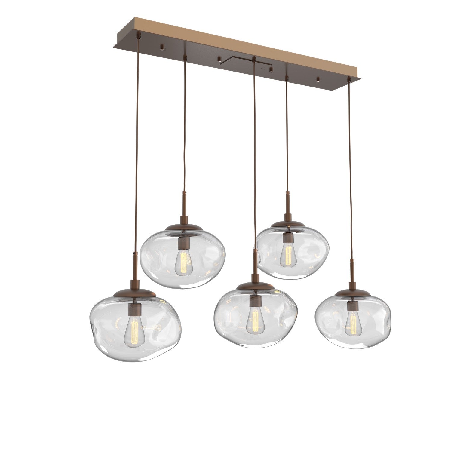 Hammerton Studio - PLB0064-05-BB-C-C01-E2 - Five Light Pendant - Nebula - Burnished Bronze