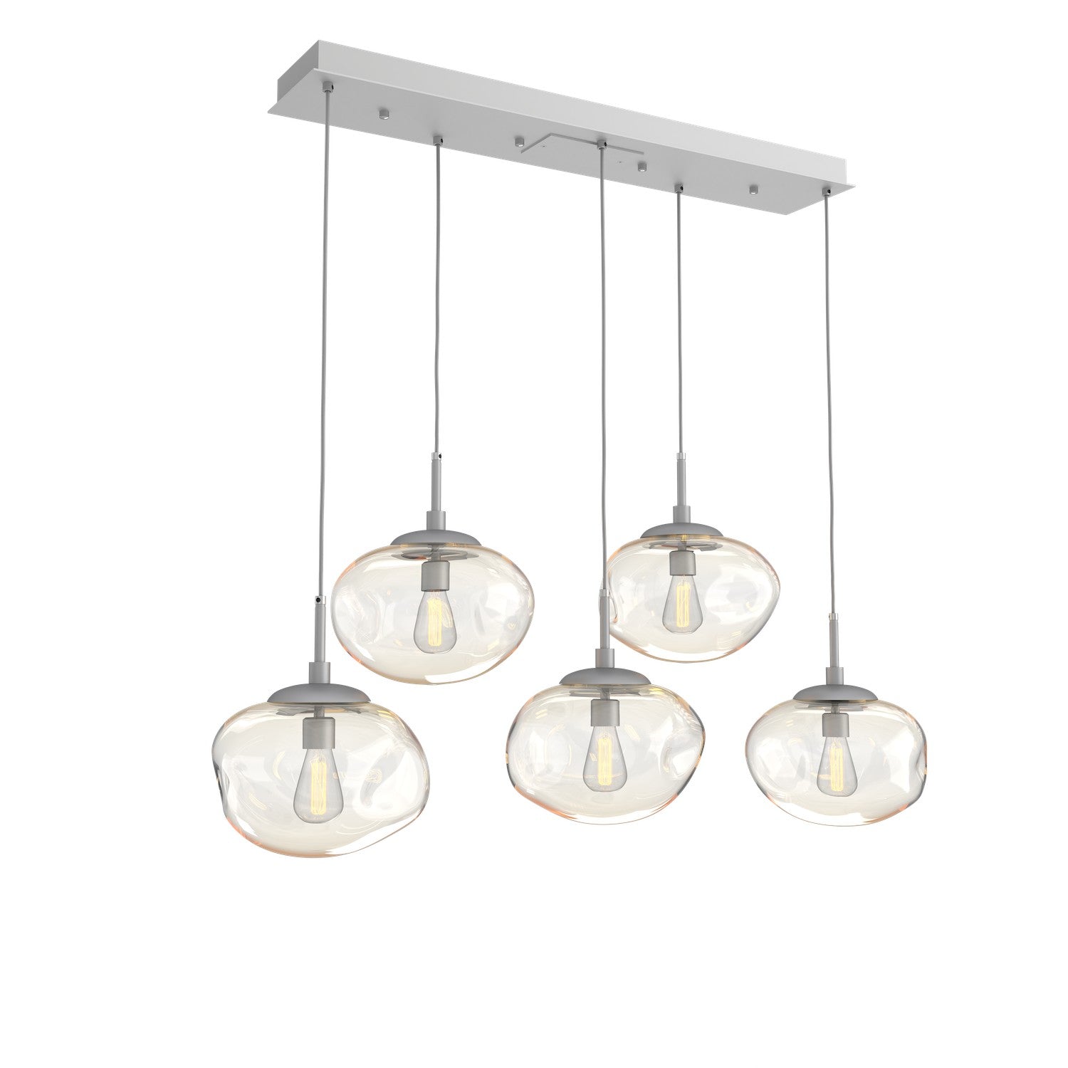 Hammerton Studio - PLB0064-05-CS-A-C01-E2 - Five Light Pendant - Nebula - Classic Silver