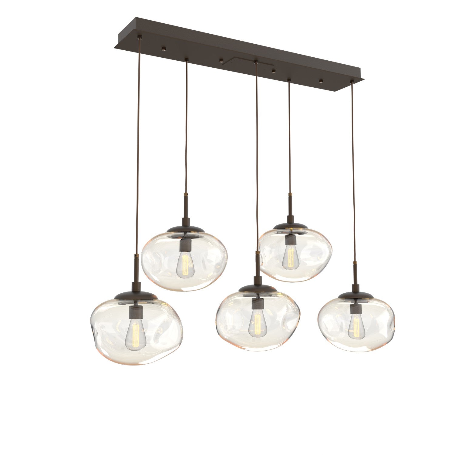 Hammerton Studio - PLB0064-05-FB-A-C01-E2 - Five Light Pendant - Nebula - Flat Bronze