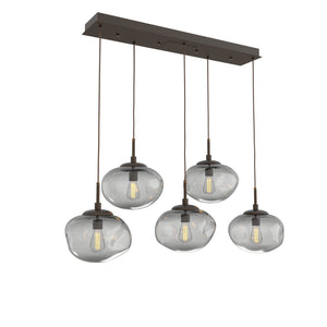 Hammerton Studio - PLB0064-05-FB-S-C01-E2 - Five Light Pendant - Nebula - Flat Bronze