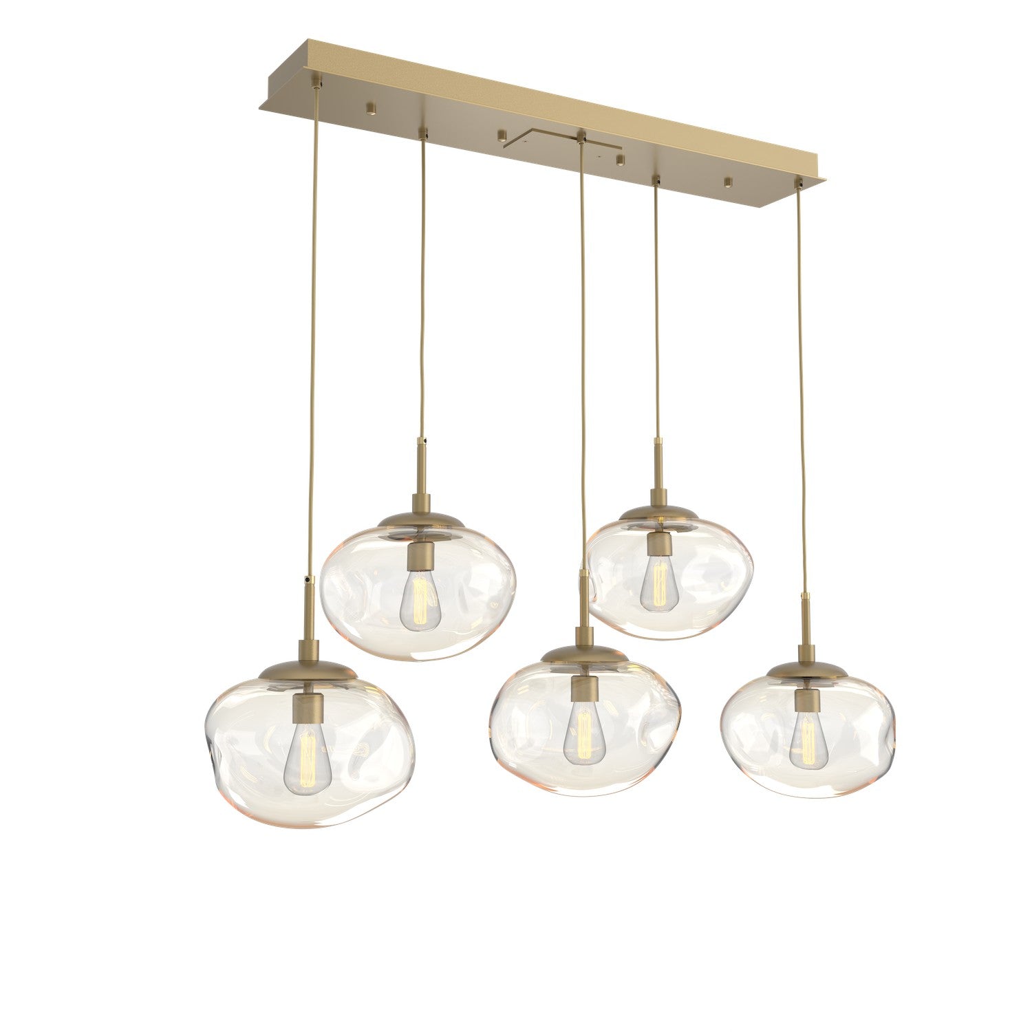 Hammerton Studio - PLB0064-05-GB-A-C01-E2 - Five Light Pendant - Nebula - Gilded Brass