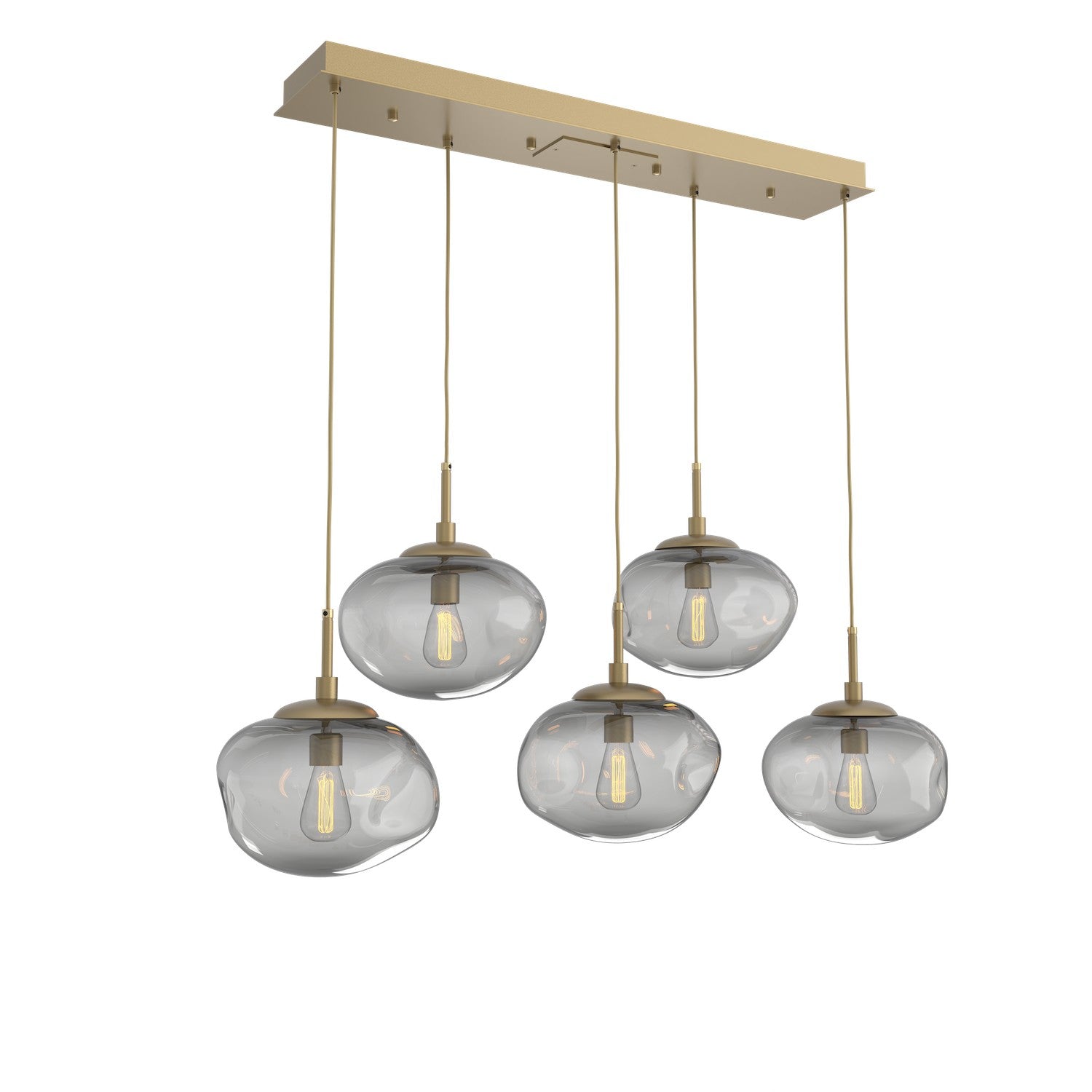 Hammerton Studio - PLB0064-05-GB-S-C01-E2 - Five Light Pendant - Nebula - Gilded Brass