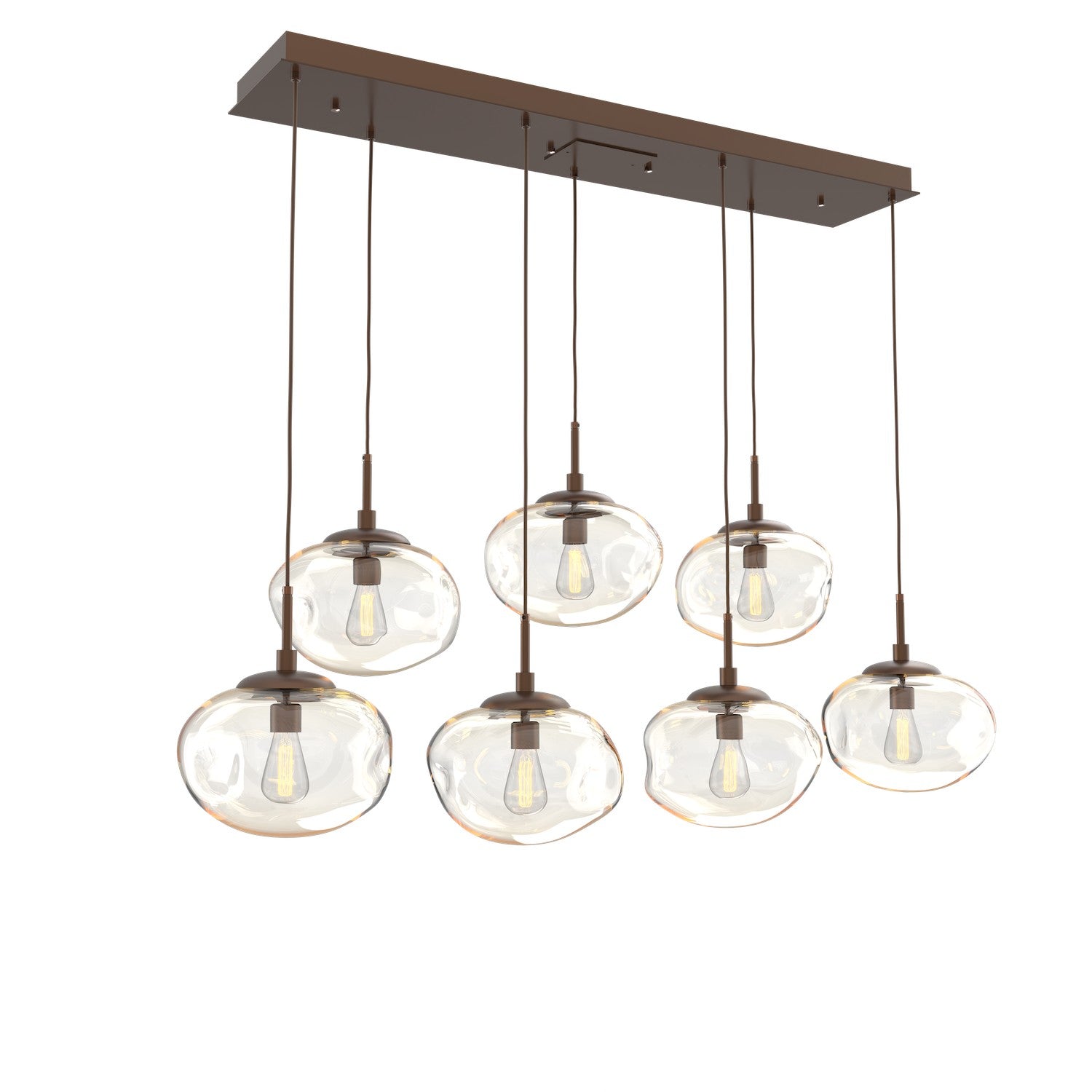 Hammerton Studio - PLB0064-07-BB-A-C01-E2 - Seven Light Pendant - Nebula - Burnished Bronze
