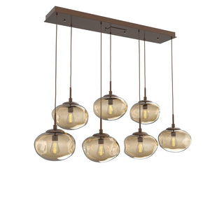 Hammerton Studio - PLB0064-07-BB-B-C01-E2 - Seven Light Pendant - Nebula - Burnished Bronze