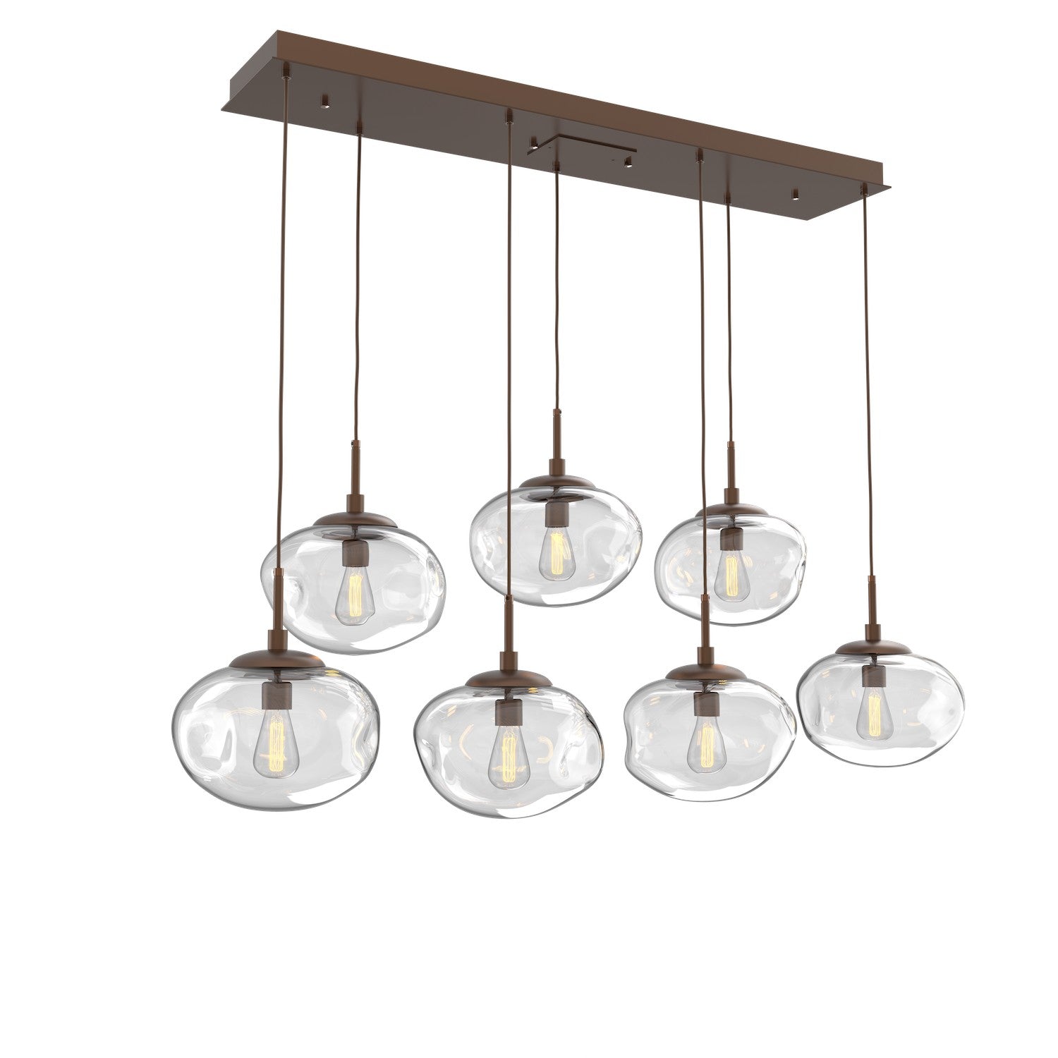 Hammerton Studio - PLB0064-07-BB-C-C01-E2 - Seven Light Pendant - Nebula - Burnished Bronze