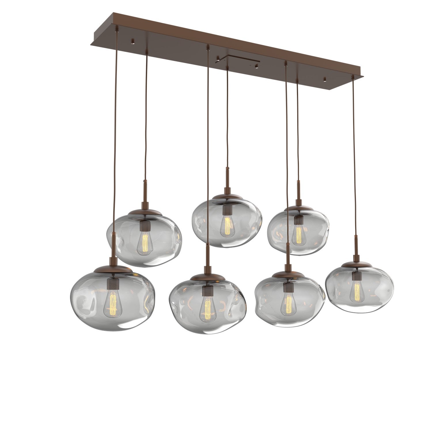 Hammerton Studio - PLB0064-07-BB-S-C01-E2 - Seven Light Pendant - Nebula - Burnished Bronze