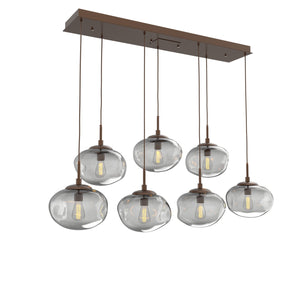Hammerton Studio - PLB0064-07-BB-S-C01-E2 - Seven Light Pendant - Nebula - Burnished Bronze