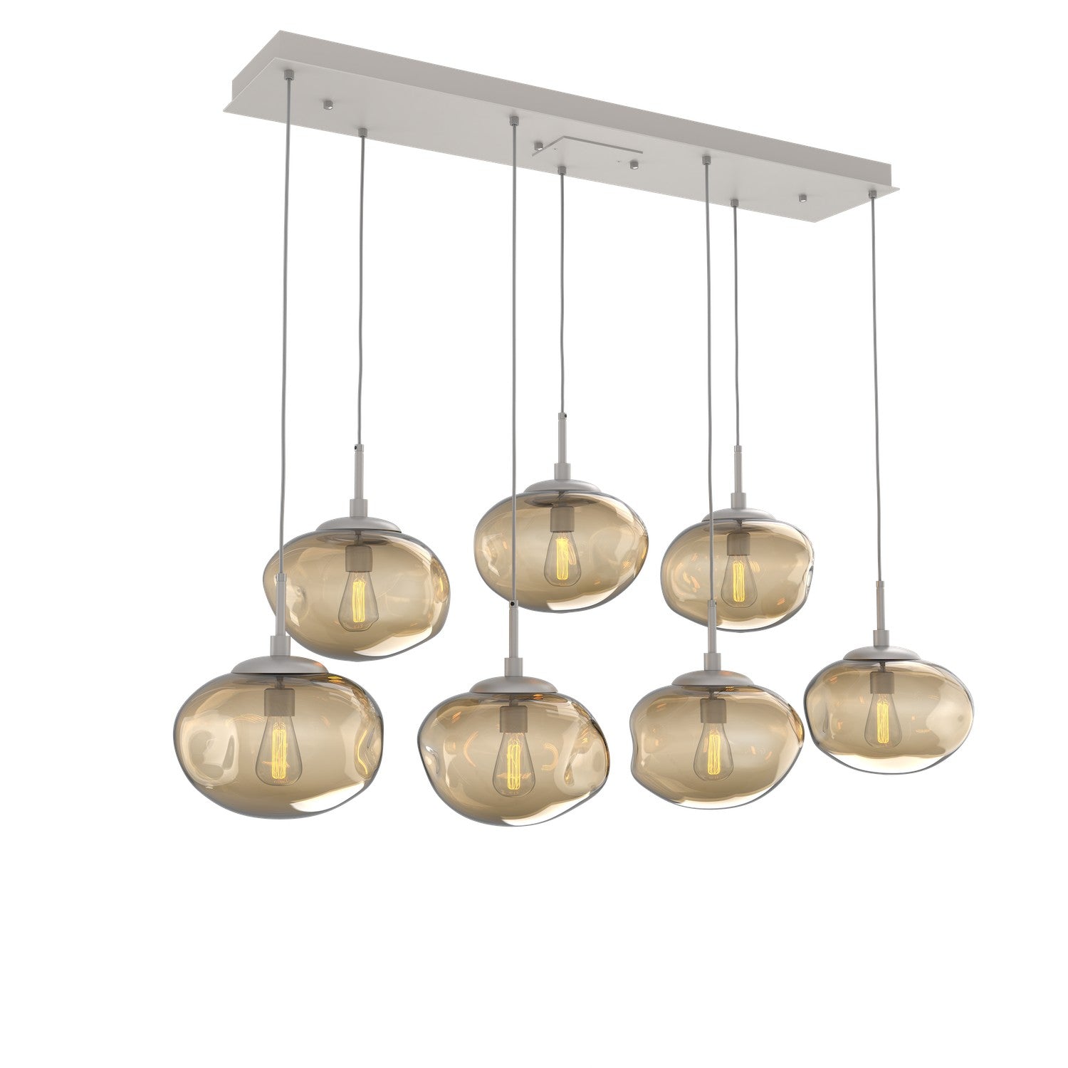 Hammerton Studio - PLB0064-07-BS-B-C01-E2 - Seven Light Pendant - Nebula - Beige Silver