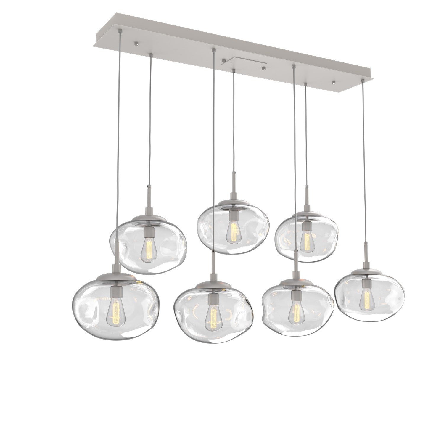 Hammerton Studio - PLB0064-07-BS-C-C01-E2 - Seven Light Pendant - Nebula - Beige Silver