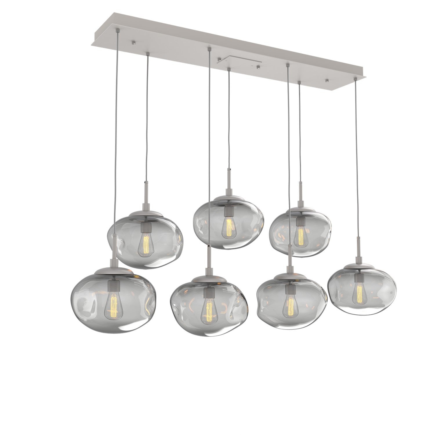 Hammerton Studio - PLB0064-07-BS-S-C01-E2 - Seven Light Pendant - Nebula - Beige Silver