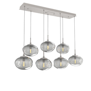Hammerton Studio - PLB0064-07-BS-S-C01-E2 - Seven Light Pendant - Nebula - Beige Silver
