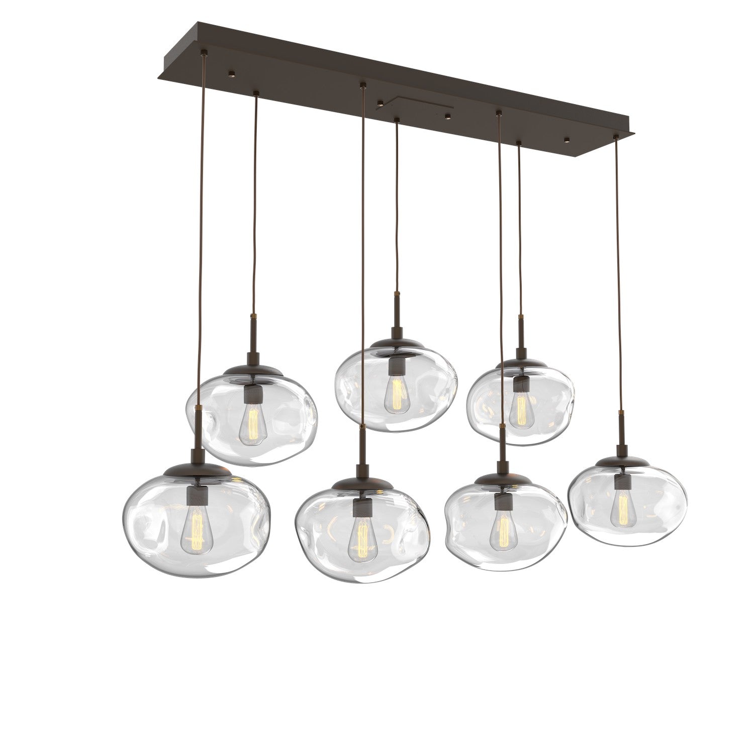 Hammerton Studio - PLB0064-07-FB-C-C01-E2 - Seven Light Pendant - Nebula - Flat Bronze