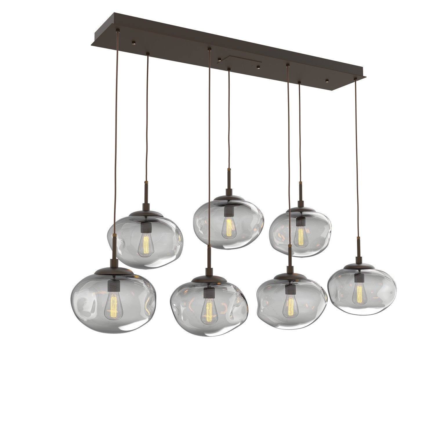 Hammerton Studio - PLB0064-07-FB-S-C01-E2 - Seven Light Pendant - Nebula - Flat Bronze
