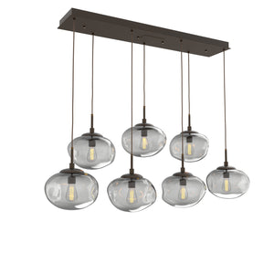 Hammerton Studio - PLB0064-07-FB-S-C01-E2 - Seven Light Pendant - Nebula - Flat Bronze