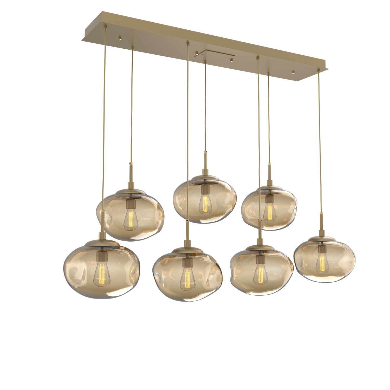 Hammerton Studio - PLB0064-07-GB-B-C01-E2 - Seven Light Pendant - Nebula - Gilded Brass