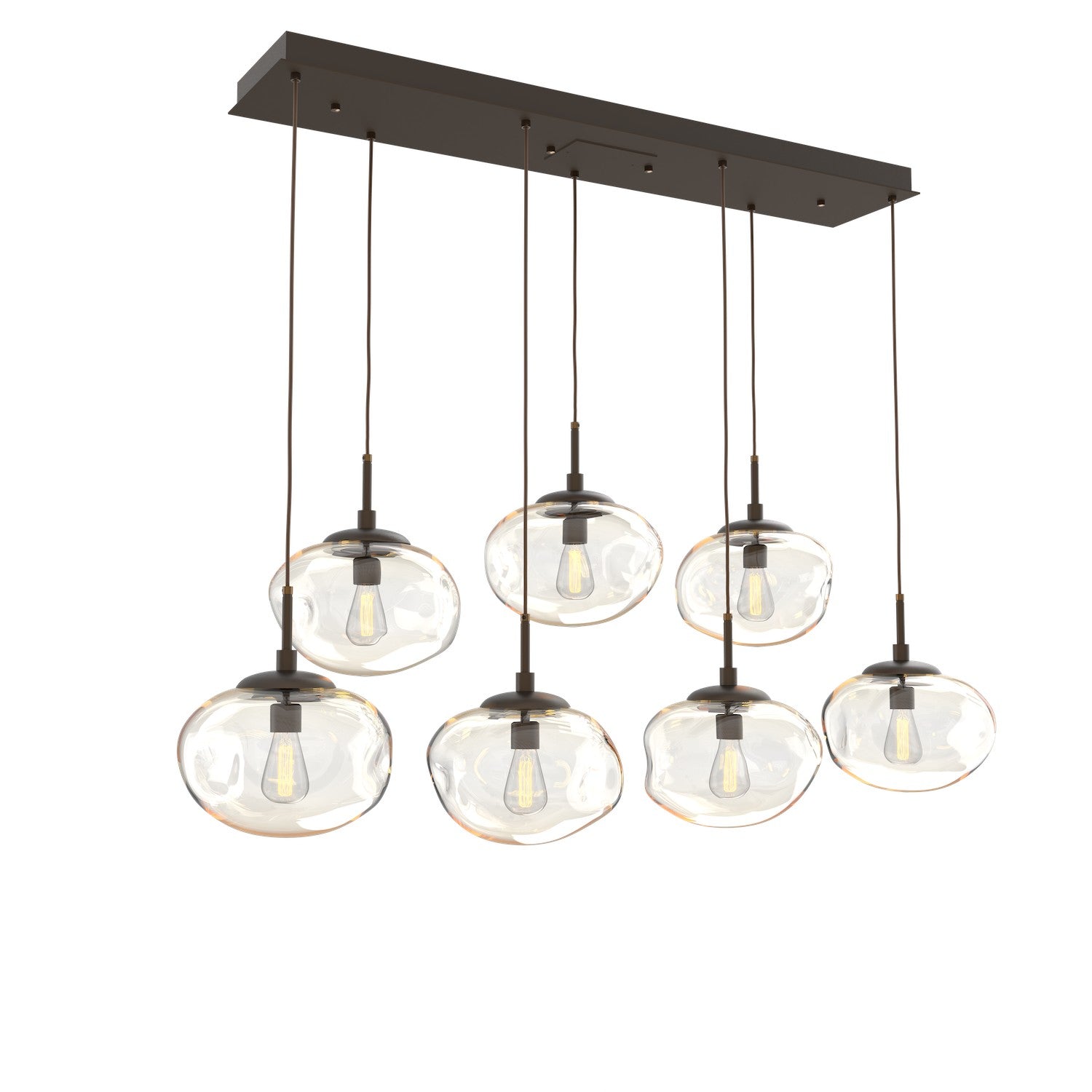 Hammerton Studio - PLB0064-07-FB-A-C01-E2 - Seven Light Pendant - Nebula - Flat Bronze
