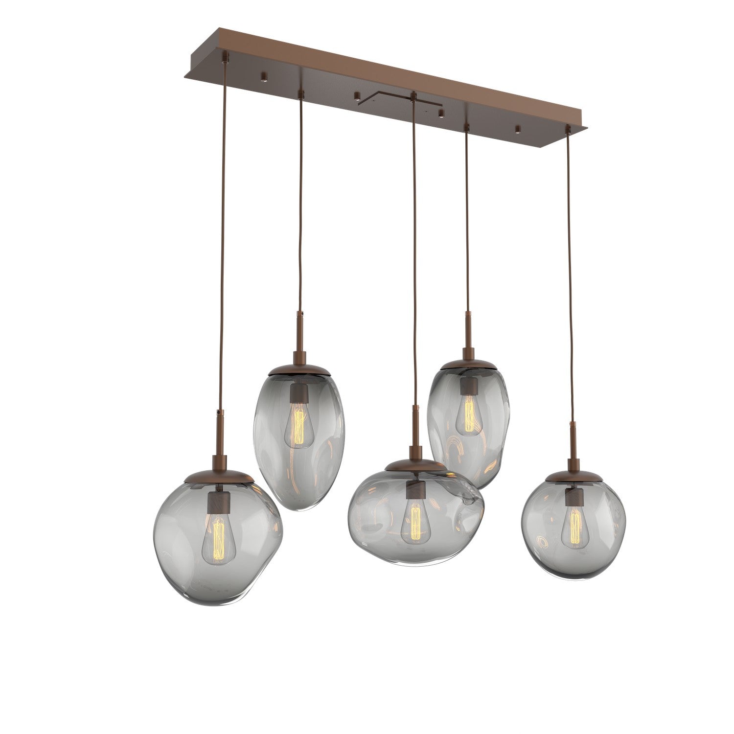 Hammerton Studio - PLB0065-05-BB-S-C01-E2 - Five Light Pendant - Cosmos - Burnished Bronze